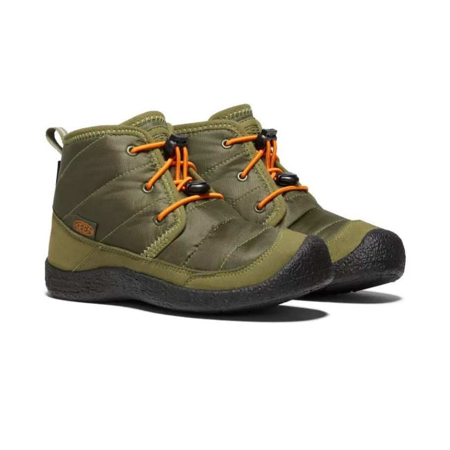 Kids KEEN Boots-Big Kids' Howser Ii Waterproof Chukka | Capulet Olive/Russet Orange