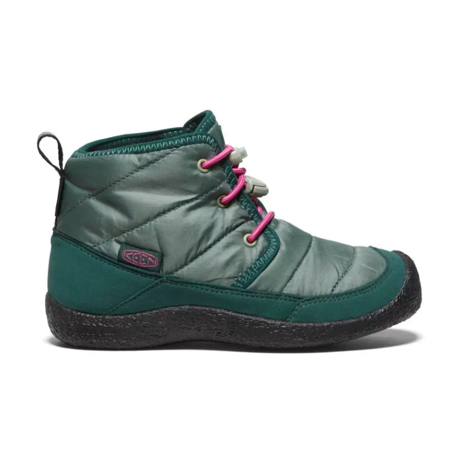 Kids KEEN Boots-Big Kids' Howser Ii Waterproof Chukka | Dark Forest/Fuchsia Purple
