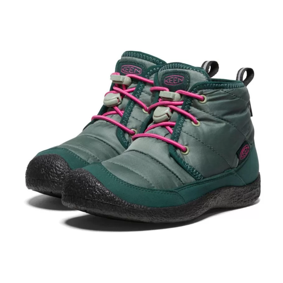 Kids KEEN Boots-Big Kids' Howser Ii Waterproof Chukka | Dark Forest/Fuchsia Purple