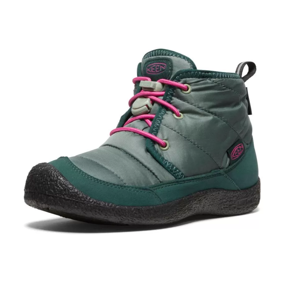Kids KEEN Boots-Big Kids' Howser Ii Waterproof Chukka | Dark Forest/Fuchsia Purple