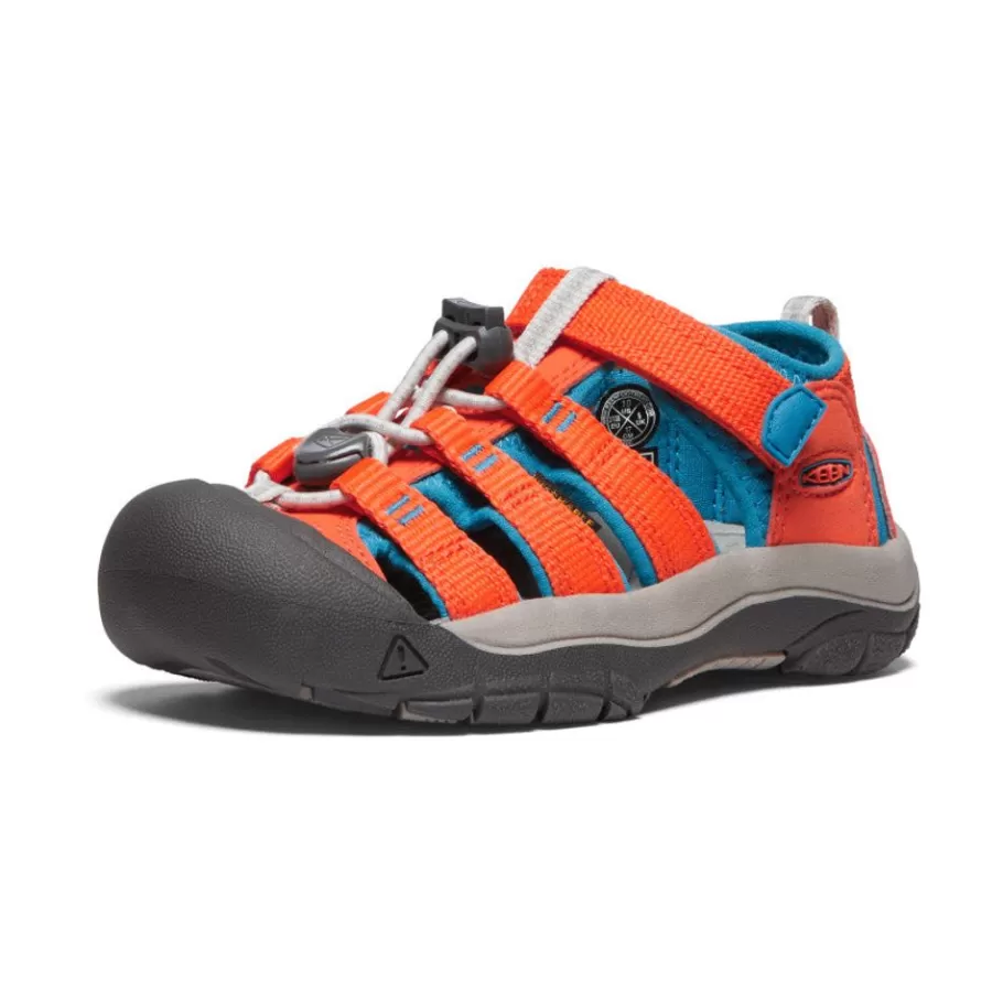 Kids KEEN Sandals-Little Kids' Newport H2 | Safety Orange/Fjord Blue