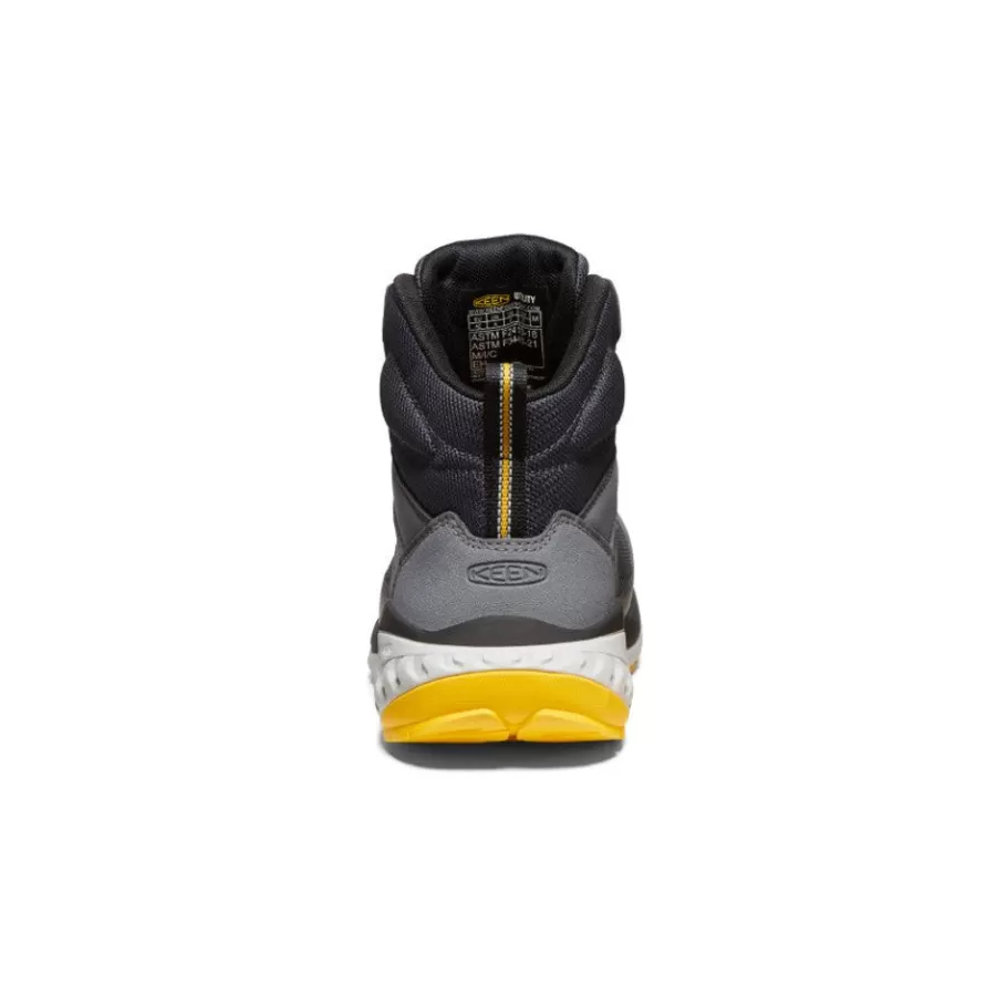 Men KEEN Work Boots & Shoes-Men'S Arvada Mid Work Sneaker (Carbon-Fiber Toe) | Black/ Yellow