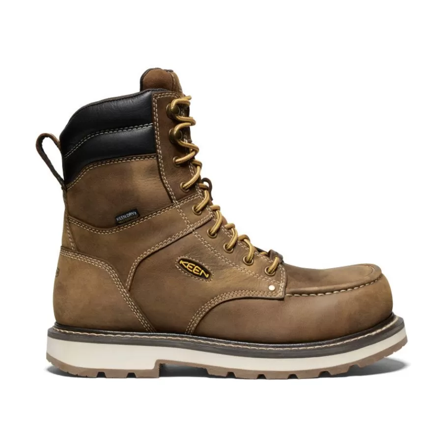 Men KEEN Work Boots & Shoes-Men'S Cincinnati 8" Waterproof 90° Heel Boot (Carbon-Fiber Toe) | Belgian/Sandshell