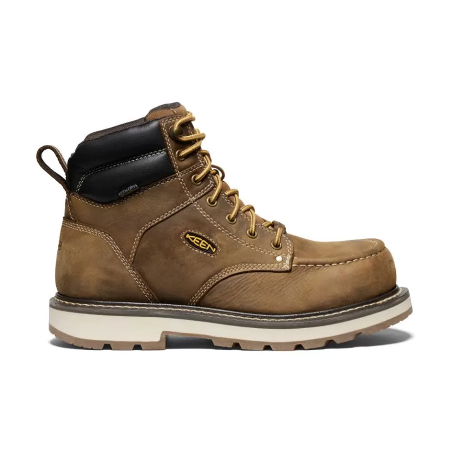 Men KEEN Work Boots & Shoes-Men'S Cincinnati 6" Waterproof 90° Heel Boot (Carbon-Fiber Toe) | Belgian/Sandshell