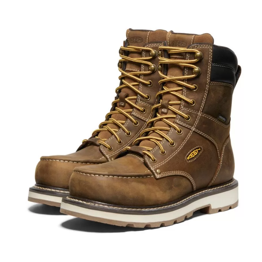 Men KEEN Work Boots & Shoes-Men'S Cincinnati 8" Waterproof 90° Heel Boot (Carbon-Fiber Toe) | Belgian/Sandshell