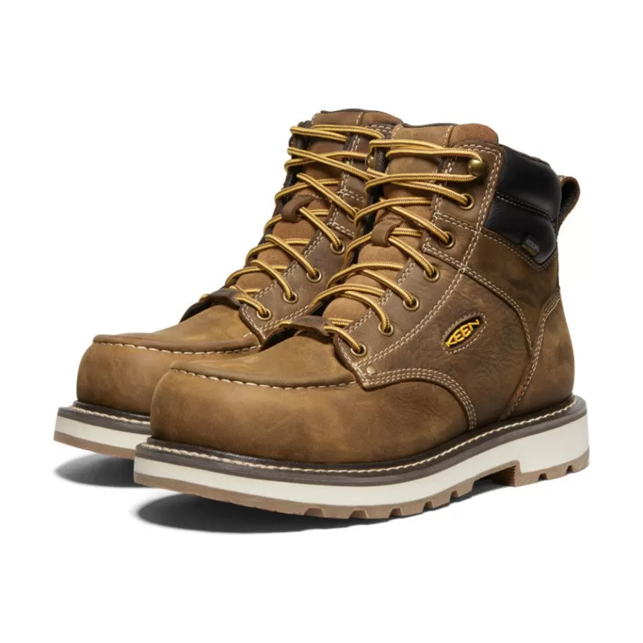 Men KEEN Work Boots & Shoes-Men'S Cincinnati 6" Waterproof 90° Heel Boot (Carbon-Fiber Toe) | Belgian/Sandshell
