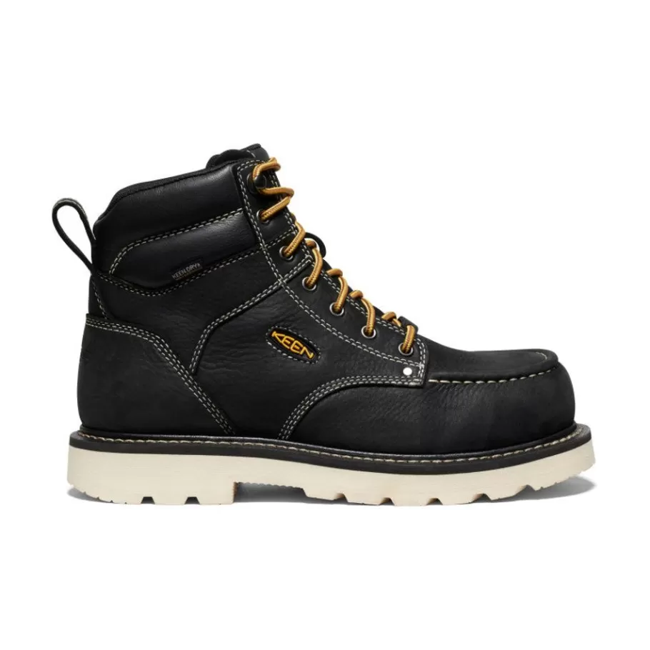 Men KEEN Work Boots & Shoes-Men'S Cincinnati 6" Waterproof 90° Heel Boot (Carbon-Fiber Toe) | Black/Sandshell
