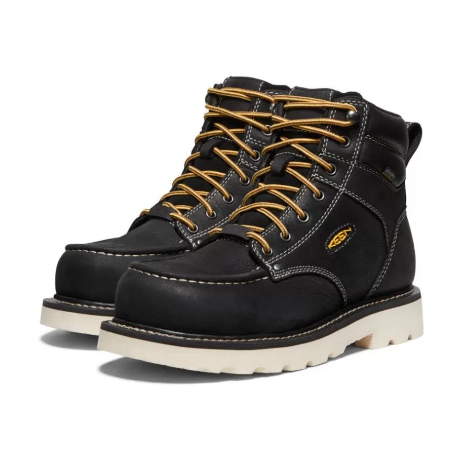Men KEEN Work Boots & Shoes-Men'S Cincinnati 6" Waterproof 90° Heel Boot (Carbon-Fiber Toe) | Black/Sandshell