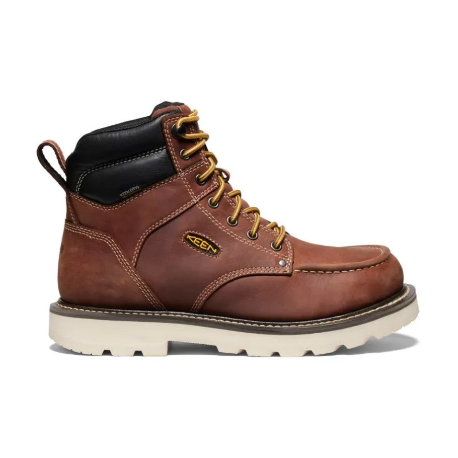 Men KEEN Work Boots & Shoes-Men'S Cincinnati 6" Waterproof 90° Heel Boot (Soft Toe) | Tuscan Red/Sandshell