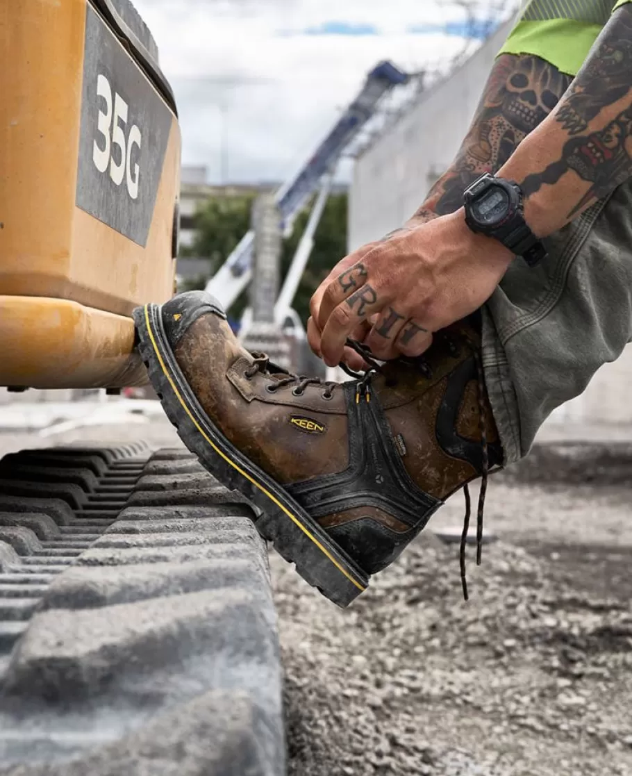 Men KEEN Work Boots & Shoes-Men'S Csa Abitibi Ii Waterproof Boot (Carbon-Fiber Toe) | Cascade Brown/Black