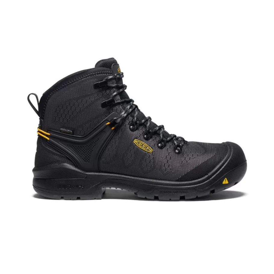 Men KEEN Work Boots & Shoes-Men'S Dearborn 6" Waterproof Boot (Carbon-Fiber Toe) | Black/Steel Grey