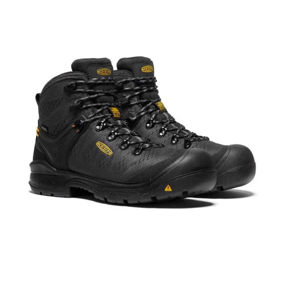 Men KEEN Work Boots & Shoes-Men'S Dearborn 6" Waterproof Boot (Carbon-Fiber Toe) | Black/Steel Grey