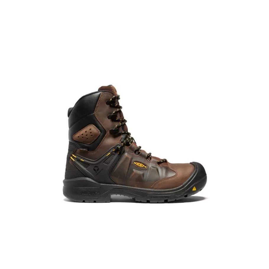 Men KEEN Work Boots & Shoes-Men'S Dover 8" Insulated Waterproof Boot (Carbon-Fiber Toe) | Dark Earth/Black