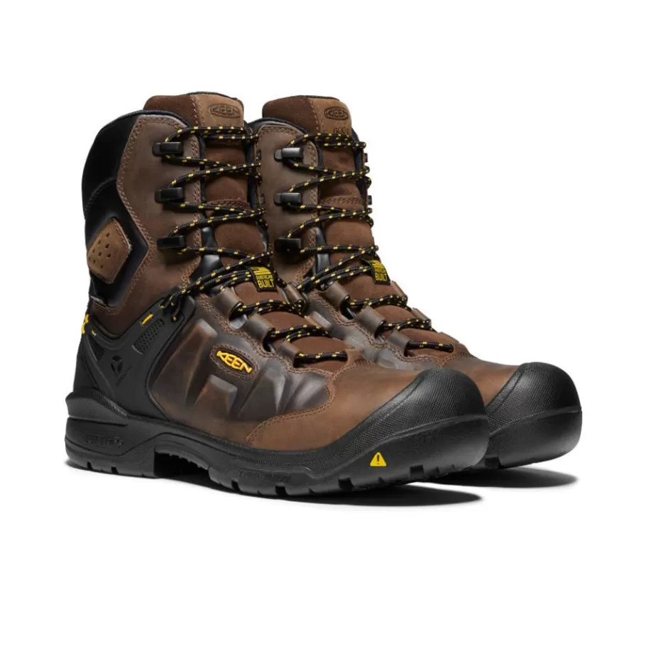 Men KEEN Work Boots & Shoes-Men'S Dover 8" Insulated Waterproof Boot (Carbon-Fiber Toe) | Dark Earth/Black