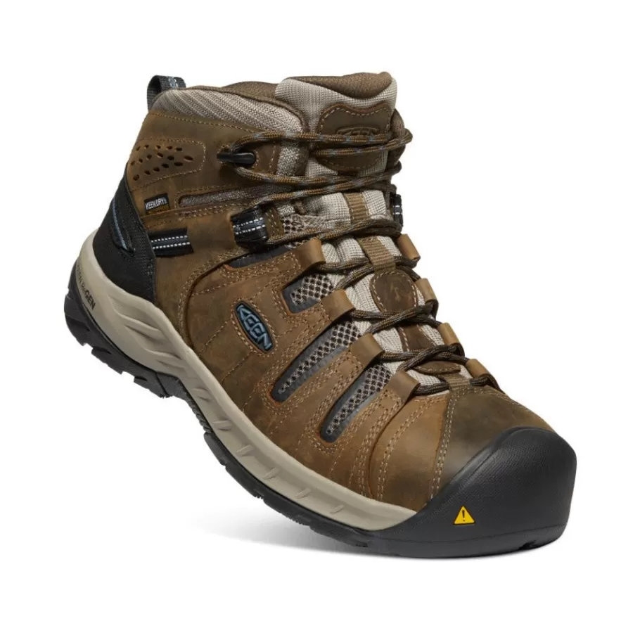 Men KEEN Work Boots & Shoes-Men'S Flint Ii Waterproof Boot (Steel Toe) | Cascade Brown/Orion Blue