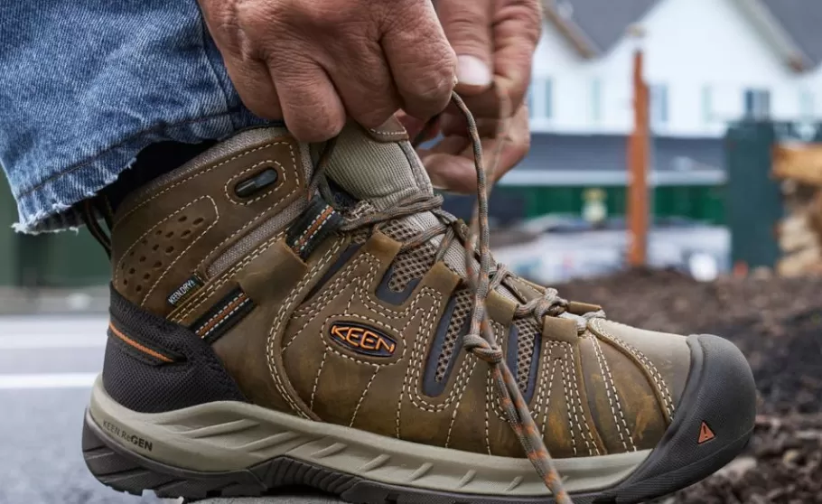 Men KEEN Work Boots & Shoes-Men'S Flint Ii Waterproof Mid (Soft Toe) | Steel Grey/Tortoise Shell