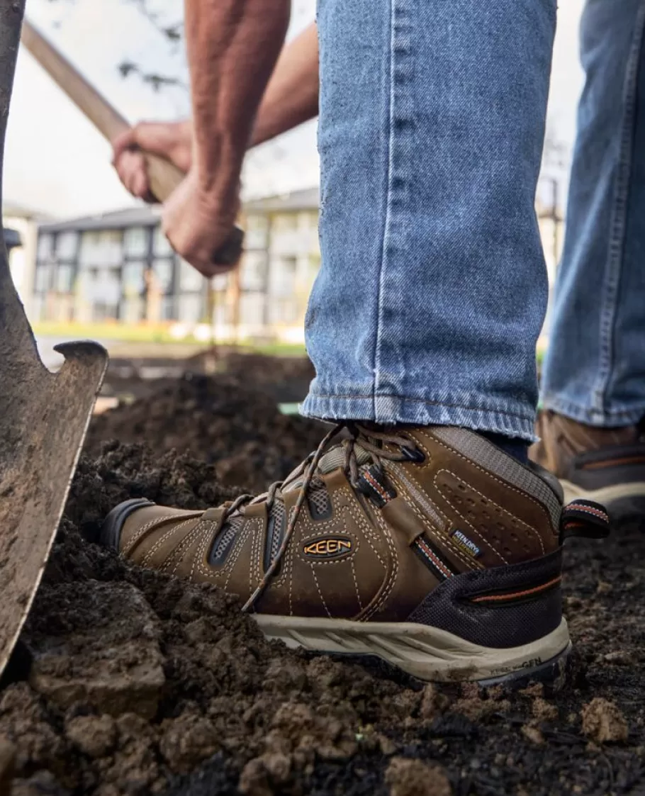 Men KEEN Work Boots & Shoes-Men'S Flint Ii Waterproof Mid (Soft Toe) | Steel Grey/Tortoise Shell
