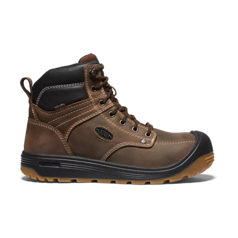 Men KEEN Work Boots & Shoes-Men'S Fort Wayne 6" Waterproof (Carbon-Fiber Toe) | Dark Earth/Gum