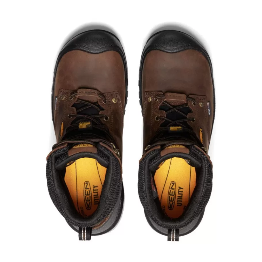 Men KEEN Work Boots & Shoes-Men'S Independence 8" Insulated Waterproof Boot (Carbon Fiber Toe) | Dark Earth/Black