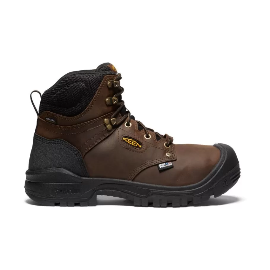 Men KEEN Work Boots & Shoes-Men'S Independence 6" Waterproof Internal Met (Carbon-Fiber Toe) | Dark Earth/Black