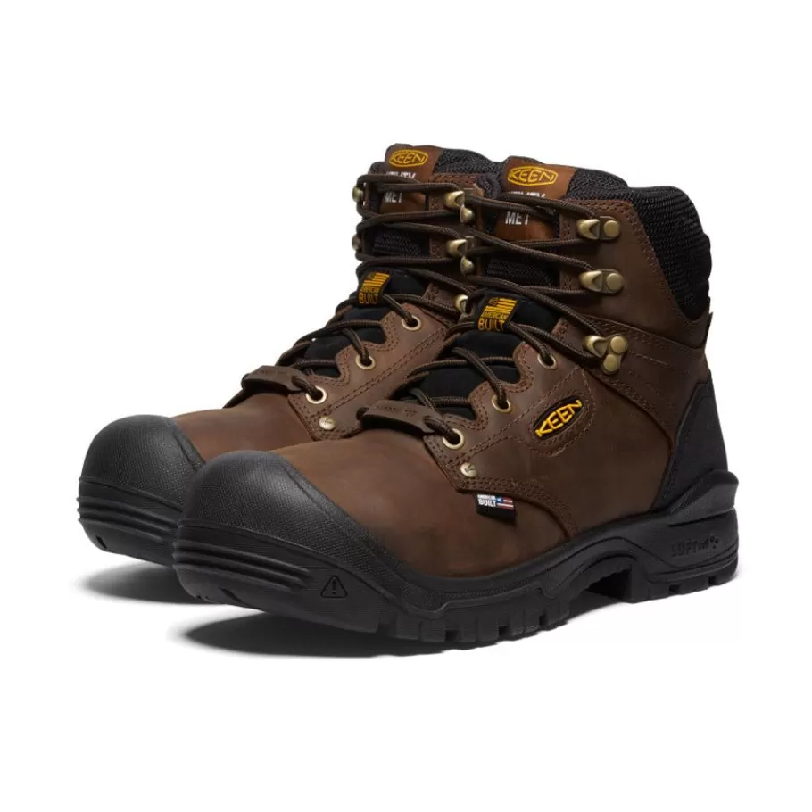 Men KEEN Work Boots & Shoes-Men'S Independence 6" Waterproof Internal Met (Carbon-Fiber Toe) | Dark Earth/Black