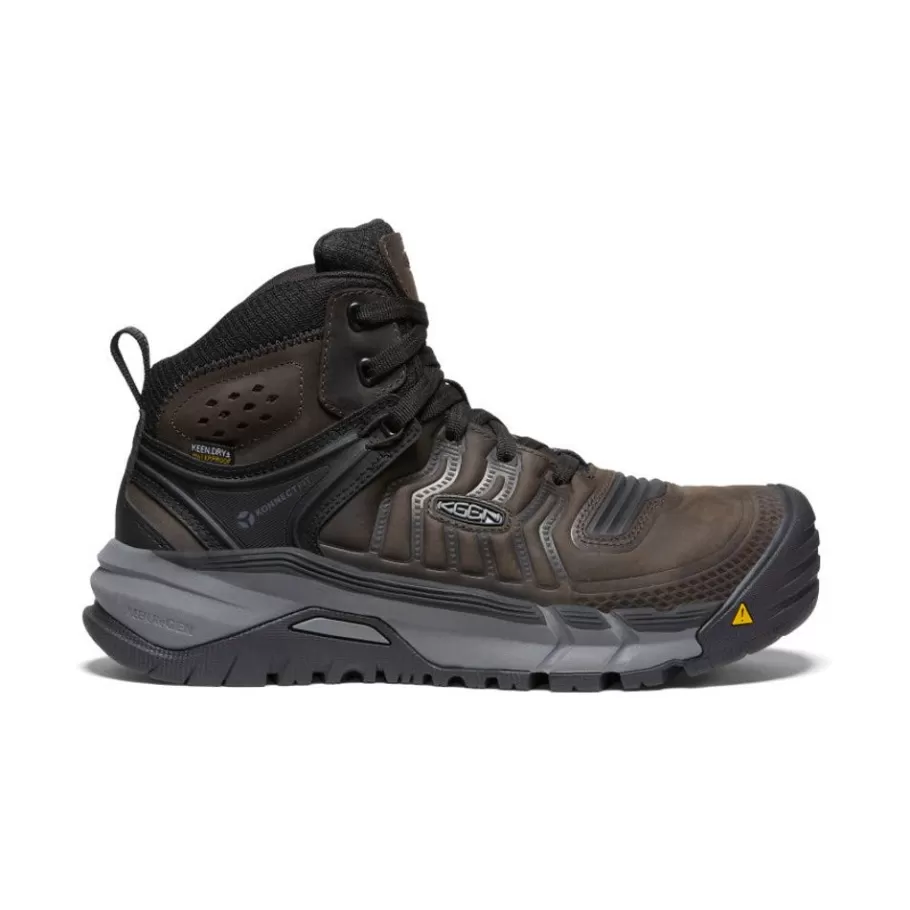 Men KEEN Work Boots & Shoes-Men'S Kansas City+ Kbf Waterproof Mid (Soft Toe) | Coffee Bean/Black