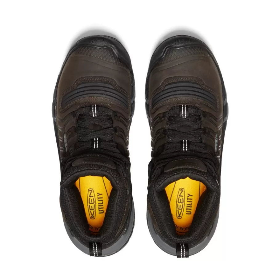 Men KEEN Work Boots & Shoes-Men'S Kansas City+ Kbf Waterproof Mid (Soft Toe) | Coffee Bean/Black