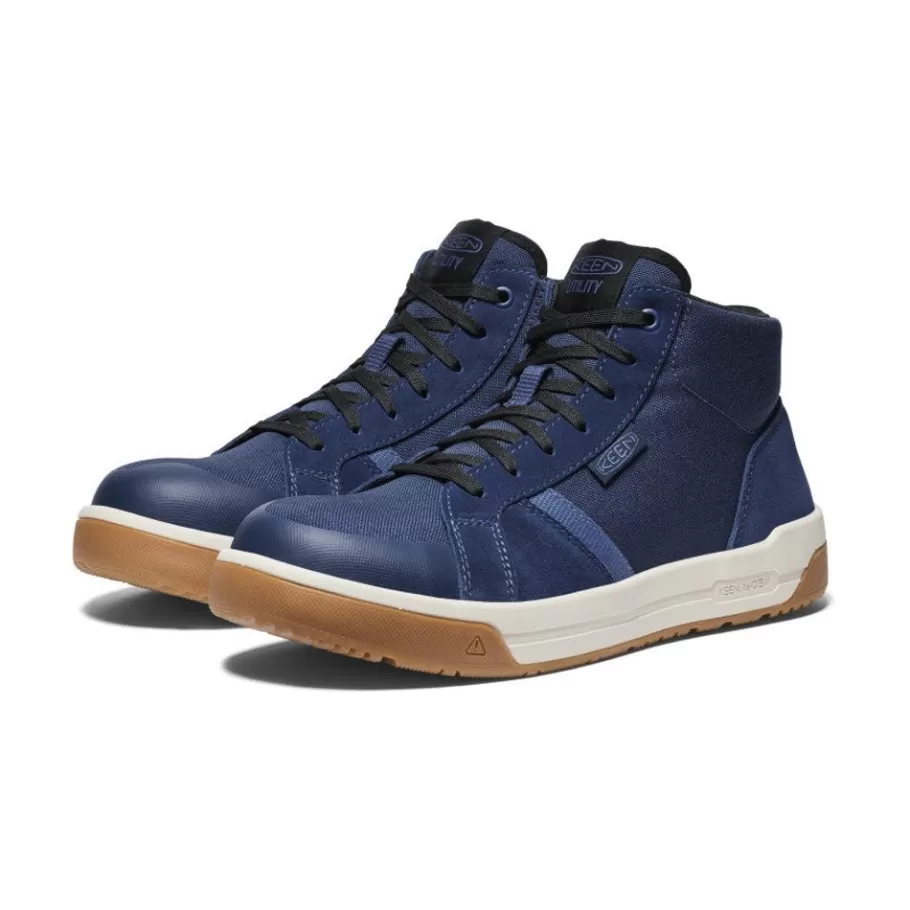 Men KEEN Work Boots & Shoes-Men'S Kenton Mid Work Shoe (Carbon-Fiber Toe) | Naval Academy/Gum