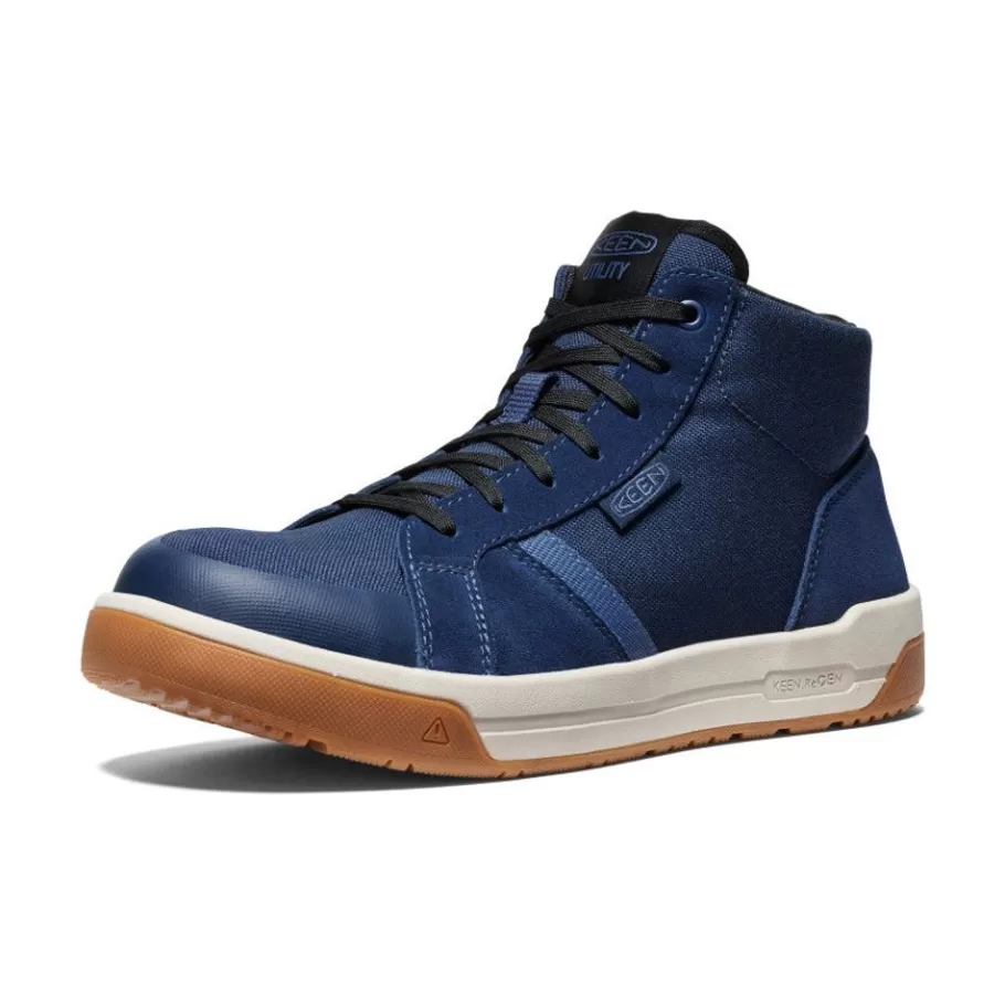 Men KEEN Work Boots & Shoes-Men'S Kenton Mid Work Shoe (Carbon-Fiber Toe) | Naval Academy/Gum