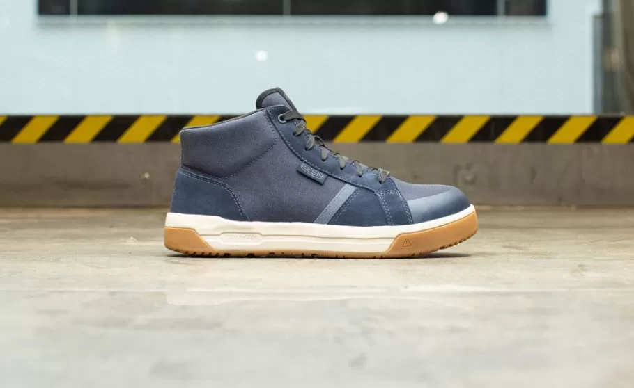 Men KEEN Work Boots & Shoes-Men'S Kenton Mid Work Shoe (Carbon-Fiber Toe) | Naval Academy/Gum