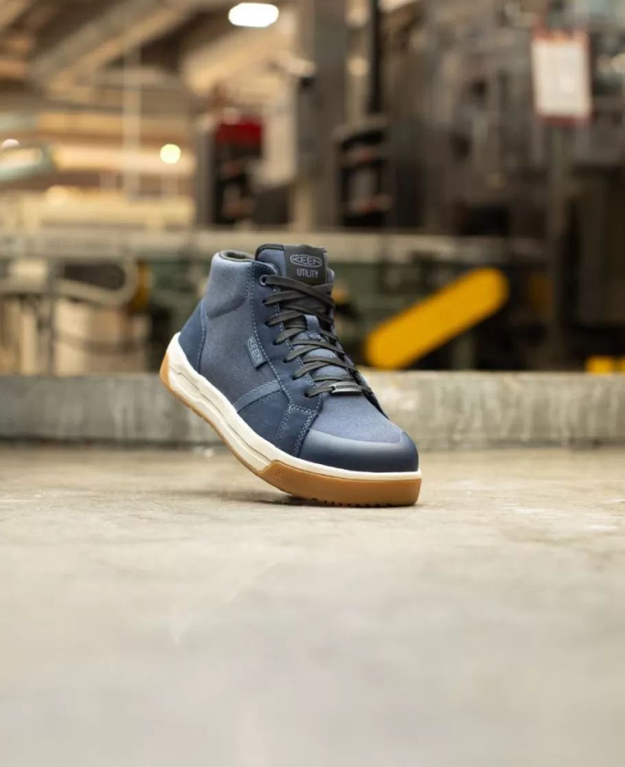 Men KEEN Work Boots & Shoes-Men'S Kenton Mid Work Shoe (Carbon-Fiber Toe) | Naval Academy/Gum