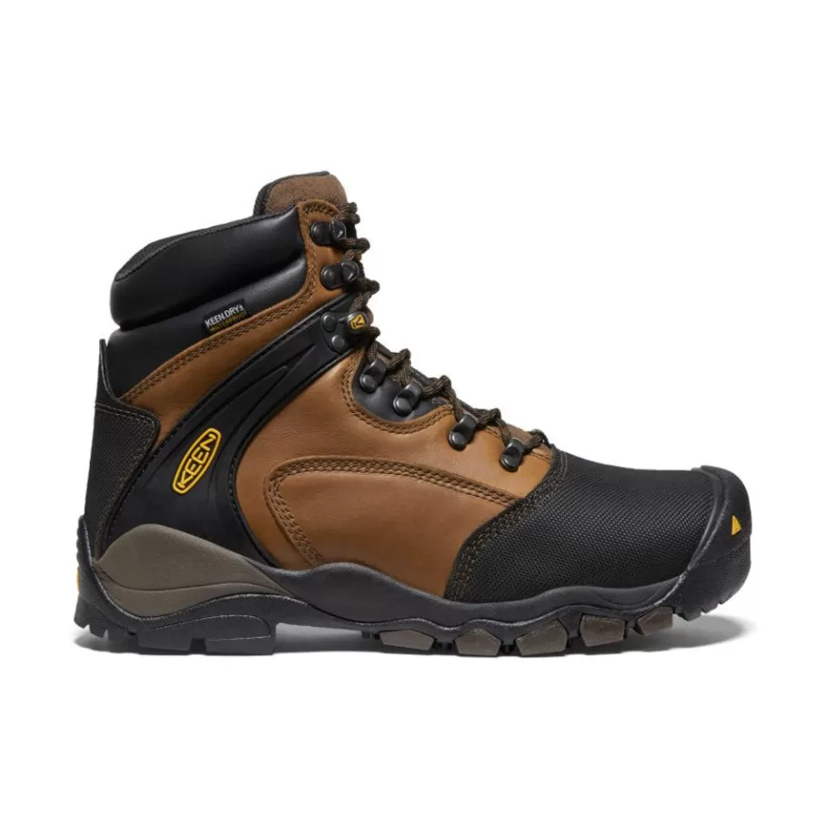 Men KEEN Work Boots & Shoes-Men'S Louisville 6" Met Waterproof Boot (Steel Toe) | Slate Black