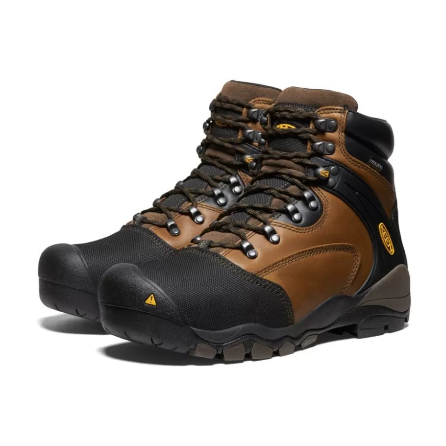 Men KEEN Work Boots & Shoes-Men'S Louisville 6" Met Waterproof Boot (Steel Toe) | Slate Black