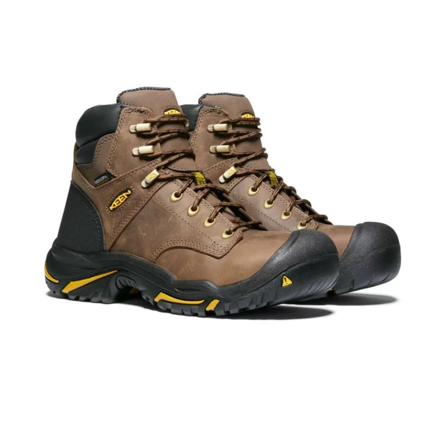 Men KEEN Work Boots & Shoes-Men'S Mt Vernon 6" Waterproof Boot (Steel Toe) | Cascade Brown