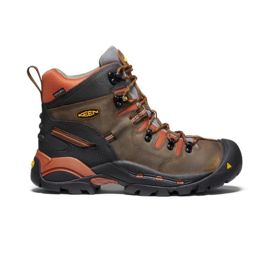 Men KEEN Work Boots & Shoes-Men'S Pittsburgh 6" Waterproof Boot (Soft Toe) | Cascade Brown/Bombay Brown