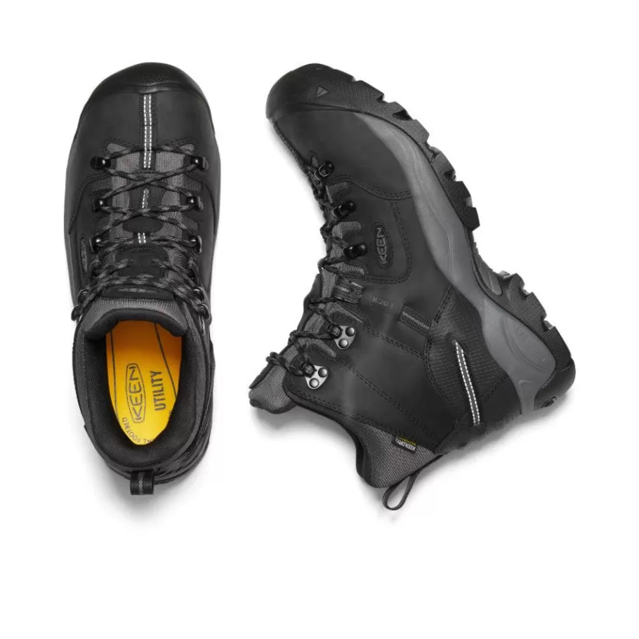 Men KEEN Work Boots & Shoes-Men'S Pittsburgh Energy 6" Waterproof Boot (Carbon Fiber Toe) | Black/Forged Iron
