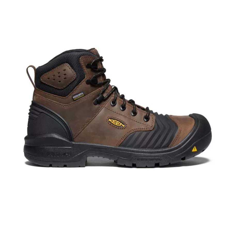 Men KEEN Work Boots & Shoes-Men'S Portland 6" Waterproof Boot (Carbon-Fiber Toe) | Dark Earth/Black