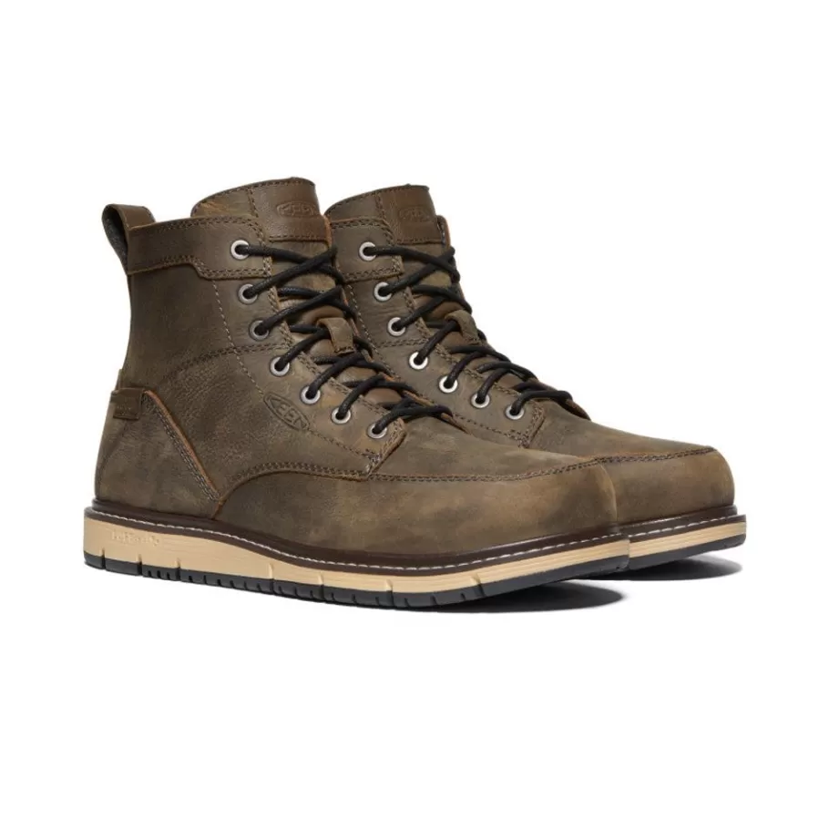 Men KEEN Work Boots & Shoes-Men'S San Jose 6" Waterproof Boot (Aluminum Toe) | Cascade Brown/Black