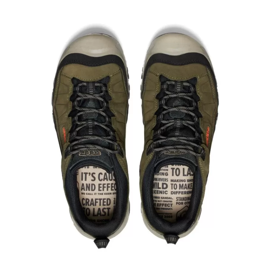 Men KEEN Shoes-Men'S Targhee Iv Wide Waterproof Hiking Shoe | Dark Olive/Gold Flame