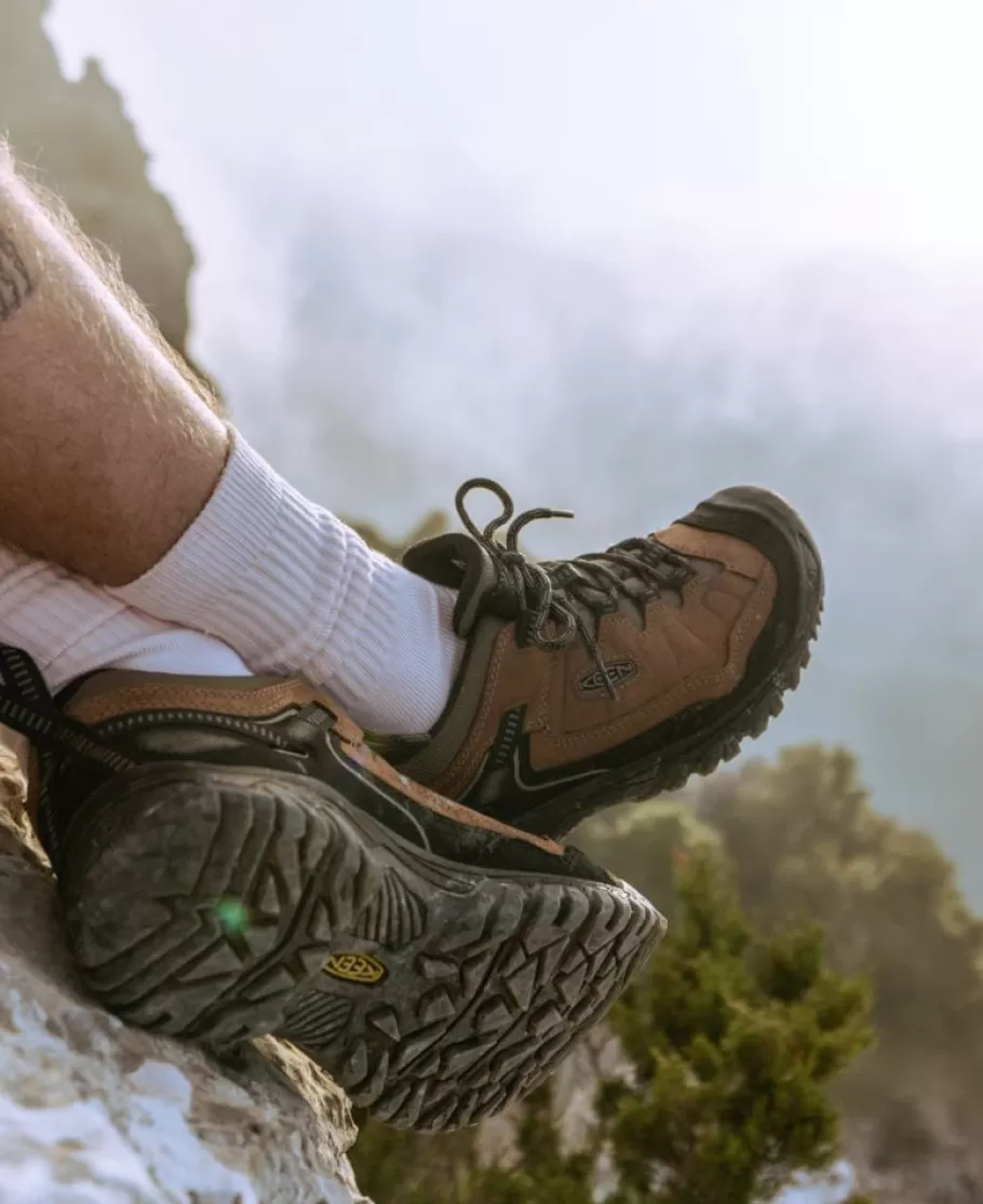 Men KEEN Shoes-Men'S Targhee Iv Wide Waterproof Hiking Shoe | Dark Olive/Gold Flame