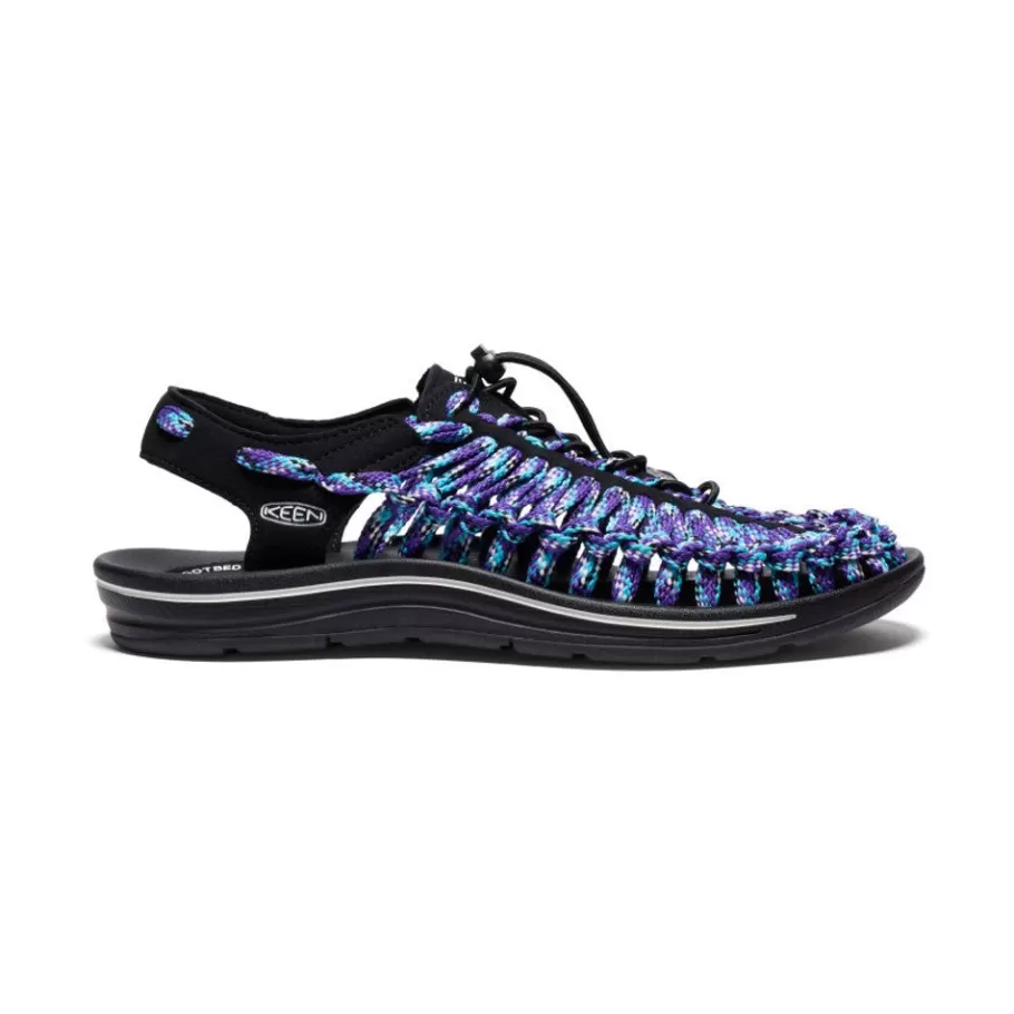 Men KEEN Sandals-Men'S Uneek Flat Cord Sneaker X Bamboo Shoots | Black/Tillandsia Purple