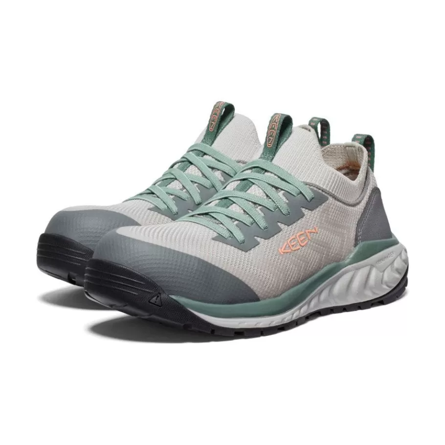 Women KEEN Work Boots & Shoes-Women'S Arvada Shift Work Sneaker (Carbon-Fiber Toe) | Steel Grey/Granite Green