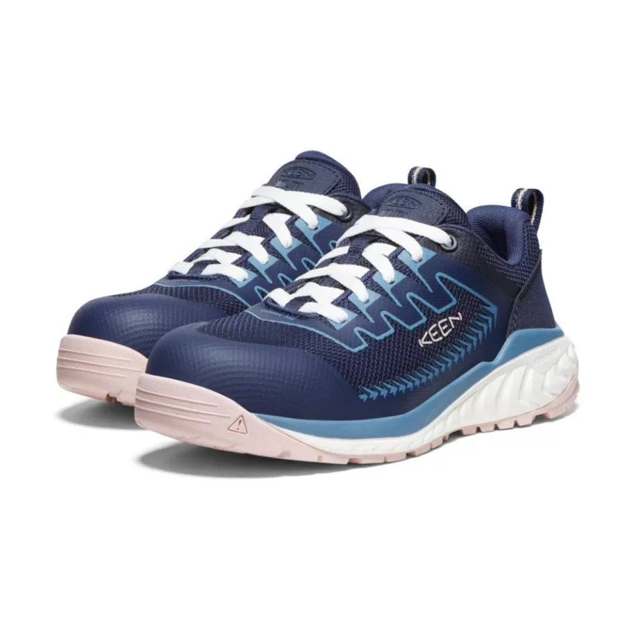 Women KEEN Work Boots & Shoes-Women'S Arvada Work Sneaker (Carbon-Fiber Toe) | Naval Academy/Peach Whip