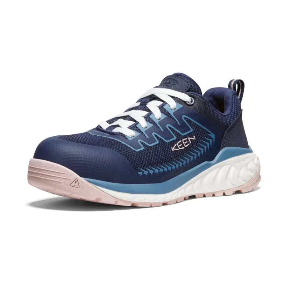 Women KEEN Work Boots & Shoes-Women'S Arvada Work Sneaker (Carbon-Fiber Toe) | Naval Academy/Peach Whip
