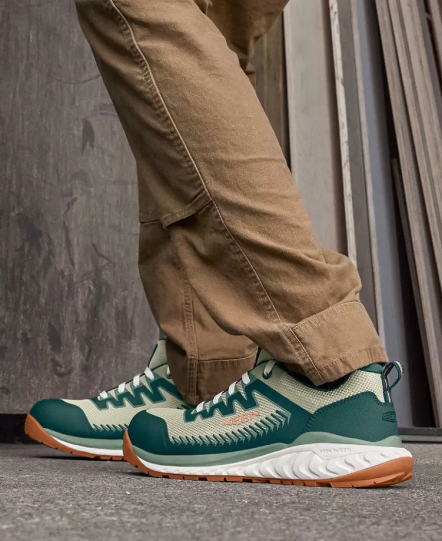 Women KEEN Work Boots & Shoes-Women'S Arvada Work Sneaker (Carbon-Fiber Toe) | Sea Moss/Desert Sage